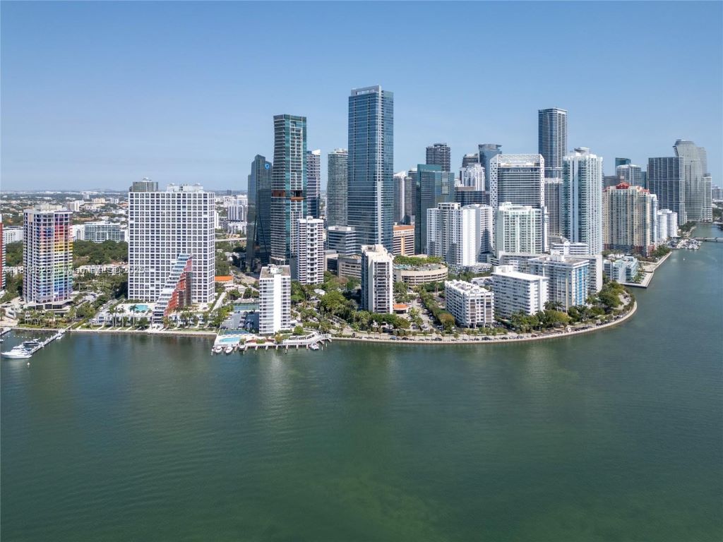 Brickell Harbour Condo in Miami overlooking the waterfront with modern luxury apartments