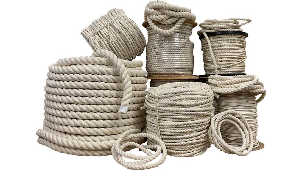 twisted triple-strand cotton rope showcasing natural fibers and sturdy weave for everyday tasks