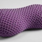 Purple Harmony Pillow showing honeycomb grid for neck support.