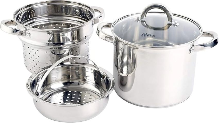 Oster Sangerfield 5-qt steamer pasta pot with stainless steel insert