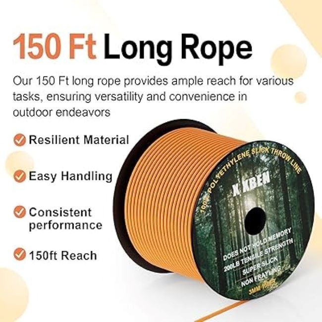 XBEN arborist throw line kit for outdoor tree climbing with durable rope