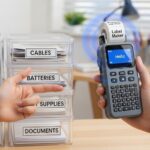 Portable Bluetooth label maker connected to smartphone app