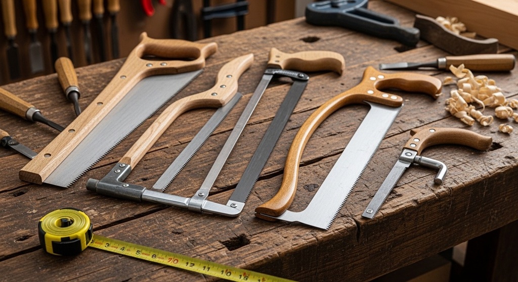 Different saw types for cutting wood projects