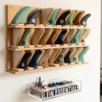 Surfboard fins stored inside padded fin organizer case