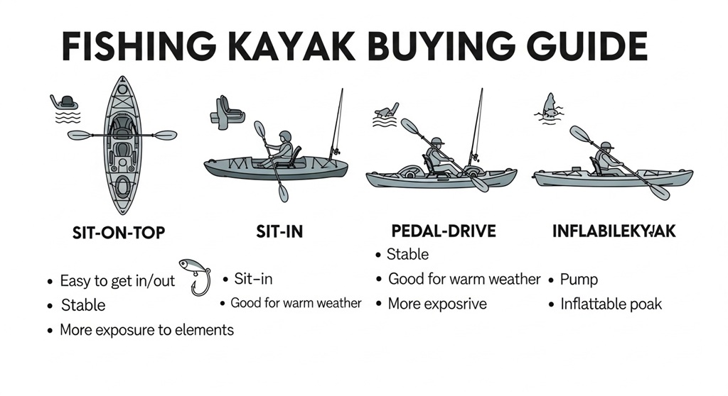 stable sit-on-top fishing kayak setup with rod holders