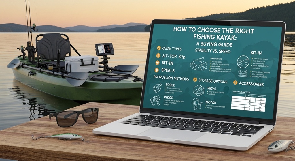 angler choosing fishing kayak size comparison chart