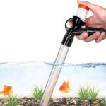 Aquarium gravel cleaner removing waste from a freshwater fish tank with ease.