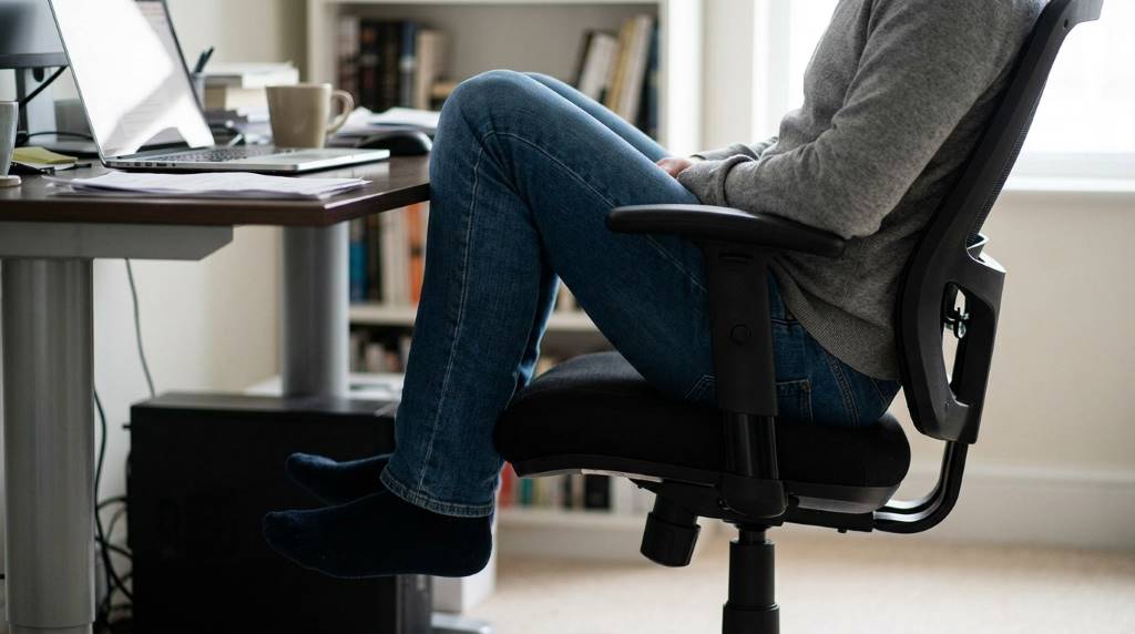 Employee maintaining office chair for longer lifespan