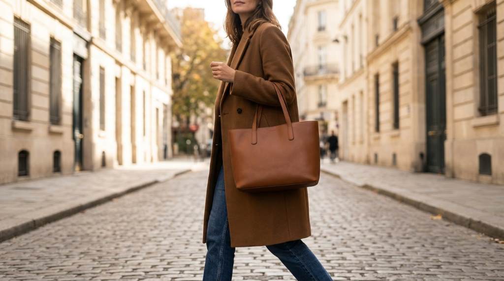 Organized timeless handbag wardrobe with neutral colors